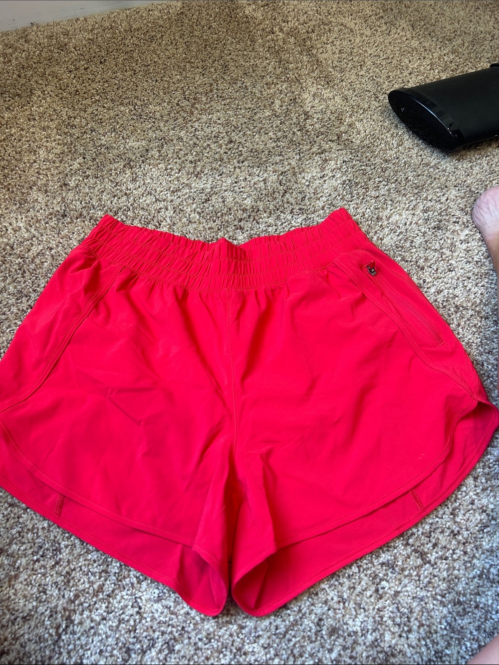 CRZ YOGA Women's Bright Red Athletic Shorts with Elastic Waist
